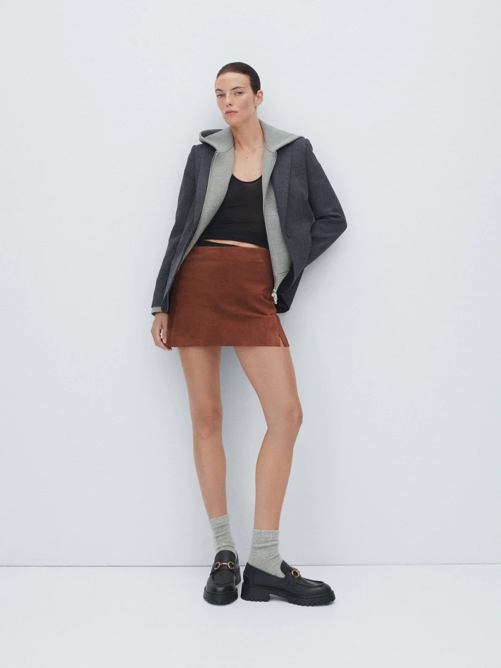 Mango Leather Track Sole Moccasins